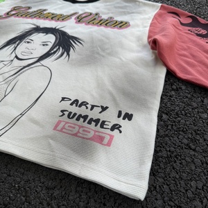 Camisetas de manga larga de punto gofrado con diseño personalizado, estilo oversize, de alta calidad y peso pesado - Product Image 3