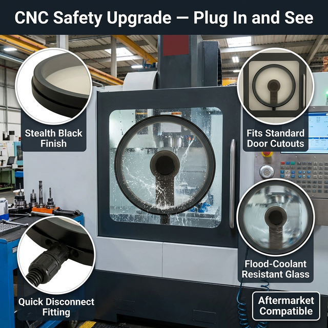 Stdier Retrofit CNC Transparent Observation Window Drop-In Upgrade for Milling Turning Machine Guard Doors No Modification