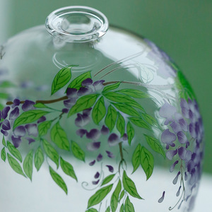 Vase en verre transparent pour fleurs de glycine, ornement hydroponique avec éclairage d'ambiance pour la décoration du salon - Product Image 3