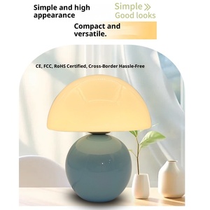 Lampe de table <span class=keywords><strong>champignon</strong></span> en céramique crème nordique transfrontalière lampe de chevet décorative sens avancé salon atmosphère créative - Product Image 3
