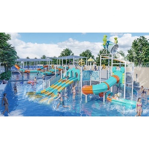 Aqua chơi trò chơi dưới nước cho trẻ em công viên nước nhà máy sợi thủy tinh hồ bơi trượt - Product Image 5