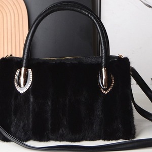 Mink Fur Luxury Brand Handbag for Women Fashionable Classic Black Mink Fur <b>Messenger</b> <b>Bags</b> - Product Image 2
