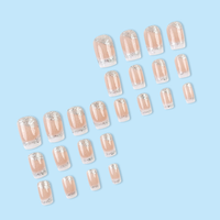 24 faux ongles étoiles scintillantes, faux ongles français, pointes d'ongles artificielles à paillettes, étiquette privée