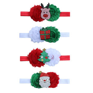 New Christmas Style Baby Stirnband Kinder alte Blume Spleißen Cartoon-Muster aus strap azier fähigem Nylon - Product Image 1