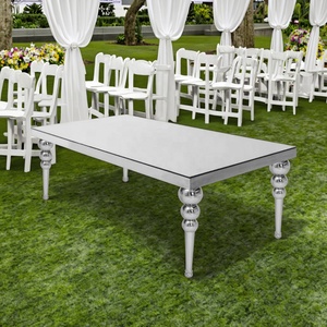 طاولات ولائم ذهبية فاخرة وكراسي متعددة الاستخدامات بتصميم عصري لحفلات الزفاف والفنادق وغرفة الطعام وغرفة المعيشة والحفلات الخارجية - Product Image 5