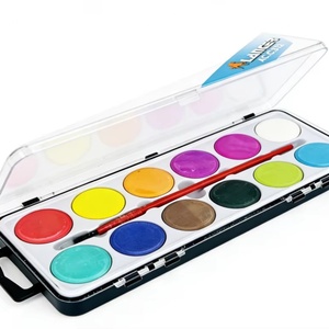 Juego de Acuarelas Sólidas de 12 Colores, Pigmentos Brillantes y Duraderos, Económico de Fábrica, para Estudiantes - Product Image 1
