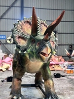 Modèle de dinosaure Triceratops animatronique réaliste de haute qualité et grandeur nature