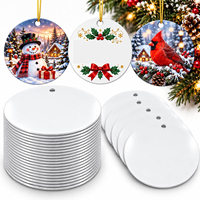 Céramiques personnalisées en vrac, rondes de 2,75 pouces, pour la sublimation, décorations d'arbre de Noël, ornements en céramique pour la sublimation
