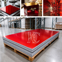 Plaque en acrylique miroir rouge coulé de 3 mm et 2 mm (1/8 et 1/12 pouce), plaque en plastique, feuille de polycarbonate pour projets DIY et artisanat, 12''x12'' et 12''x16''
