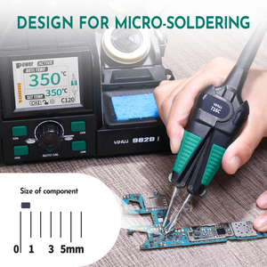 Station de soudage à pince YIHUA 982D-I pour microsoudure, station de retravaillage électronique avec calibrage automatique W289 - Product Image 4