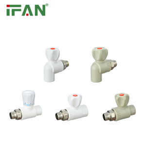 Raccords de tuyauterie PPR blanc gris fabricant IFAN 1/2 "3/4" <span class=keywords><strong>radiateur</strong></span> vanne droite vanne d'angle de <span class=keywords><strong>radiateur</strong></span> <span class=keywords><strong>raccord</strong></span> de tuyau PPR en plastique - Product Image 2