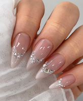 Vente en gros de magnifiques ongles press-on de luxe personnalisés, faits à la main, de haute qualité, motif carré, pour les doigts, en gel acrylique