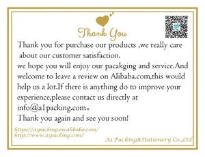 In Logo Sang Trọng Tùy Chỉnh In Ấn Kỹ Thuật Số 2020GB026 A1 Trống Tùy Chỉnh 300gsm Thiệp Cảm Ơn Bạn Thẻ Mua Sắm - Product Image 6