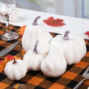 Mini citrouilles artificielles pour la récolte d'automne, petites citrouilles blanches factices pour la décoration de la maison, Halloween, Thanksgiving, fête - Product Image 4