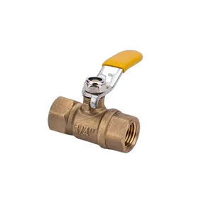 Dual Pack Mini Brass Ball Valves 1/4 Inch NPT Female Threads 180-Degree Turn Handle Rated at 600 WOG Ideal for Small-Sca
