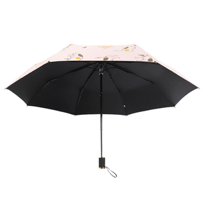 Mini paraguas plegable de color rosa, sombrilla de protección solar Uv plegable, a prueba de viento, <span class=keywords><strong>3</strong></span> pliegues, venta al por mayor, China - Product Image 4