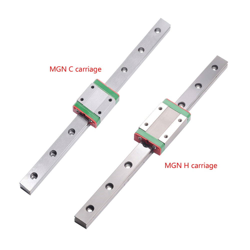 Các Bộ Phận Cnc MGN7 MGN12 MGN15 MGN9 300 350 400 450 500 600 800Mm Thu Nhỏ Trượt Đường Sắt Tuyến Tính 1pcMGN9 Tuyến Hướng Dẫn + 1pcMGN9H Vận Chuyển