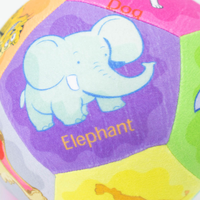 Vente en gros d'usine - Boule en peluche imprimée de 20 cm avec des mots personnalisés, rembourrée de coton PP, jouet éducatif doux pour les enfants de 6 à 36 mois