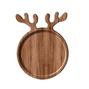 Plateau de Noël en bois, plateau à fruits en forme de renne avec ambiance festive, plateau à collations en bois massif - Product Image 5