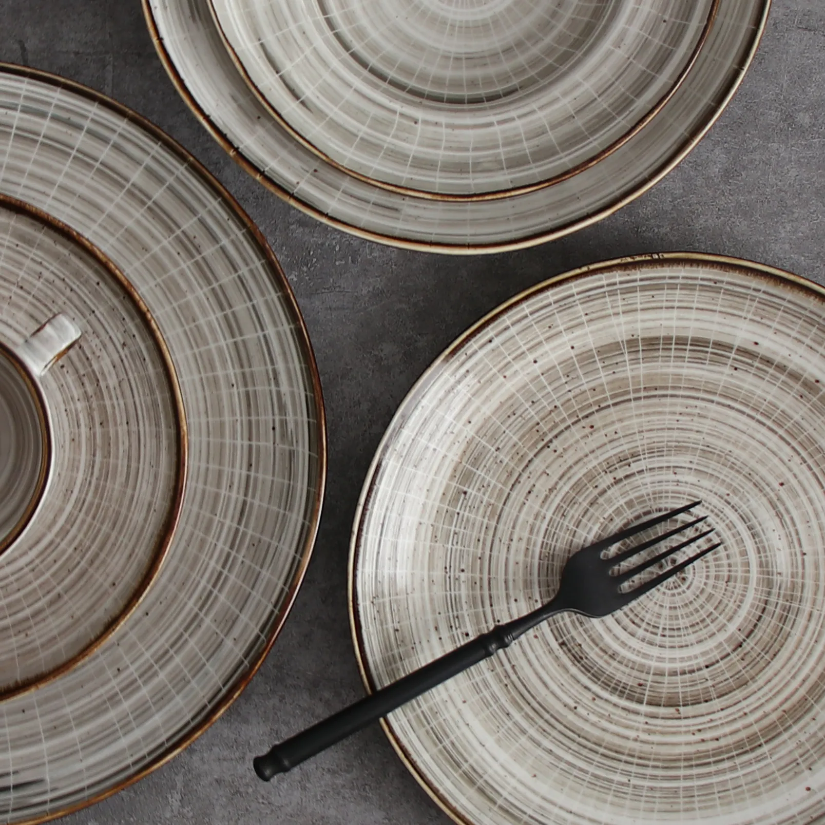 Set di piatti per la cena in ceramica nordica occidentale da 12 pezzi set da tavola in porcellana da tavola