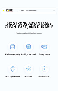 Naik listrik pada industri lantai penyapu peralatan pembersih Mobile Wheelie Bin vakum listrik jalan penyapu mesin - Product Image 6