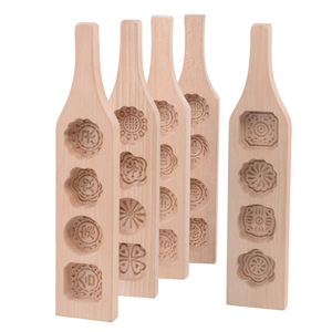 Moldes de madera para mooncakes, herramientas de prensado manual, juego de 6 piezas para hornear pasteles de piel de nieve, Qingming, frutas y frijol mungo. - Product Image 5