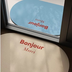 Tapis de bain en terre de diatomée, ovale, couleur unie, antidérapant, absorbant l'eau, pour salle de bain, usage domestique - Product Image 3