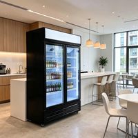 Vitrine réfrigérée commerciale à double porte pour station-service