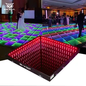 Đèn sân khấu vuông xách tay nam châm 3D Infinity Gương Led sàn nhảy tấm gạch Mat cho câu lạc bộ đêm cưới DJ Disco
