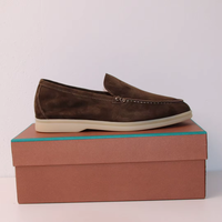 Chaussures de luxe haut de gamme 2026 – Nouveaux mocassins classiques en cuir véritable pour hommes, chaussures bateau décontractées en daim à enfiler pour femmes