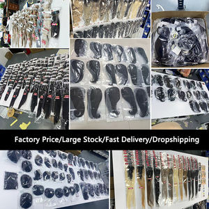 Extensions de cheveux blondes balayage lisses à clipser, en cheveux humains, noir naturel, brun, extensions à clipser pour femmes, 7 pièces/paquet - Product Image 6