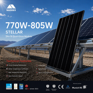 Paneles <span class=keywords><strong>Solares</strong></span> NADDEX STELLAR 2N+78 de Doble Cristal, 770-805W, con Inversor de Batería, 23.43% de Eficiencia - Product Image 1