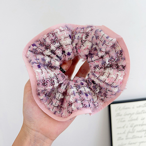 Mùa thu mùa đông ánh sáng màu tím Tweed <span class=keywords><strong>Headband</strong></span> <span class=keywords><strong>2025</strong></span> Chunky len hairbands đối với phụ nữ Non-Slip Tím loạt <span class=keywords><strong>Bowknot</strong></span> tóc scrunchies - Product Image 4
