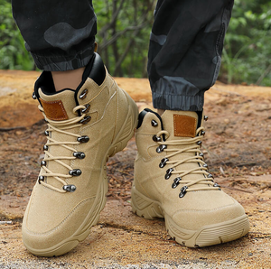 Botas de senderismo y trekking DFH1010 negras y caqui para deportes al aire libre, personalizadas, baratas, cómodas, de malla, al por mayor, con seguridad total para el desierto. - Product Image 5