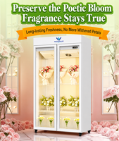 Réfrigérateur commercial pour la préservation des fleurs fraîches, vitrine réfrigérée avec refroidissement par air, sans givre et étagères réglables