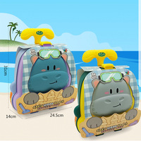 Ensemble de jouets de plage et de sable d'été 8 pièces pour l'extérieur, valise à roulettes animaux de dessin animé, ensemble de jouets pour enfants pour le sable et l'eau