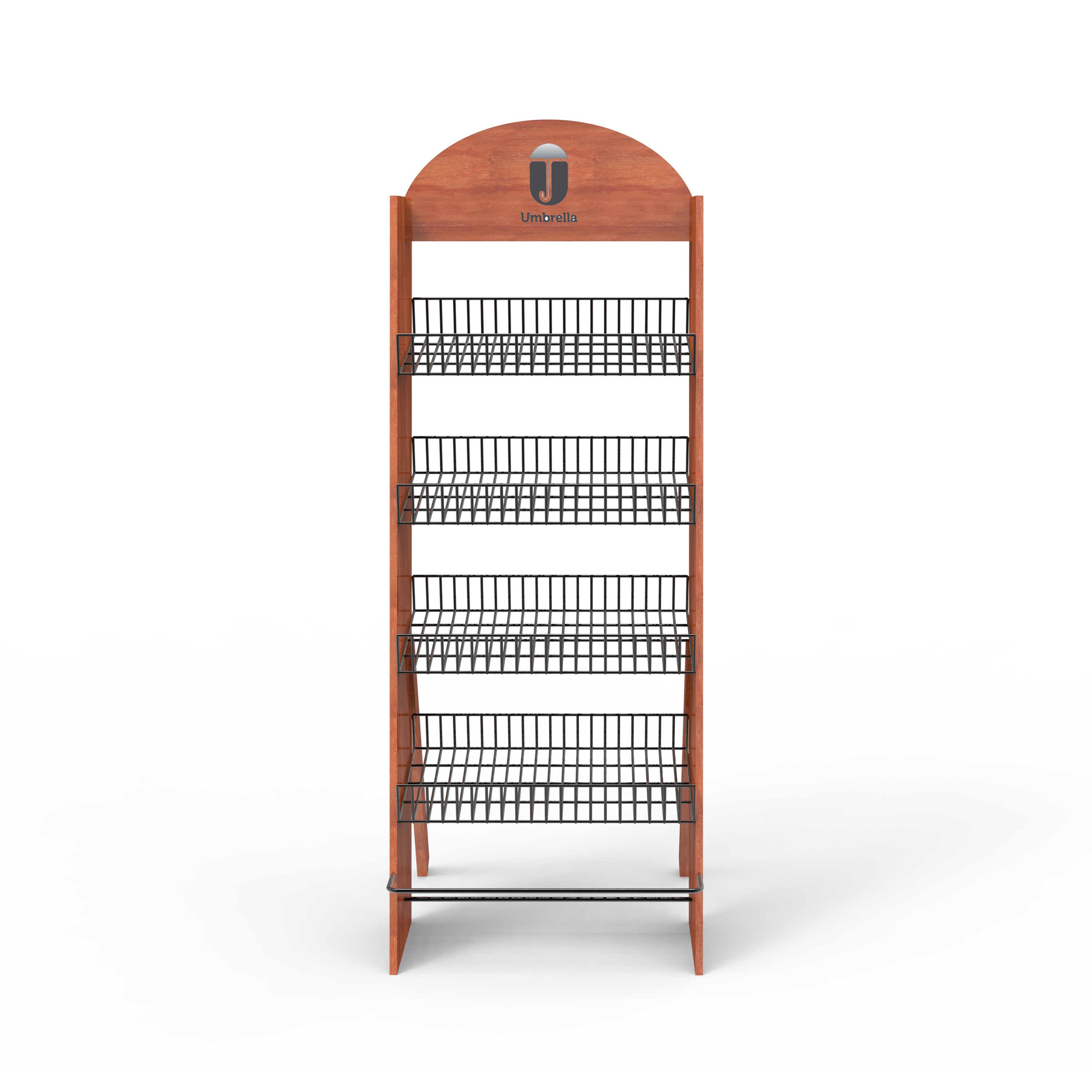 Apache Custom Folding Umbrella Display Rack Hanging Outdoor Beach Patio Umbrellas Rack Floor Display for Retail Stores — view 4