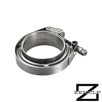 Collier de serrage à bande en V à dégagement rapide en acier inoxydable 304 poli miroir, anti-fuite, avec boulon en T pour tuyau d'échappement turbo, 2,36 pouces, robuste
