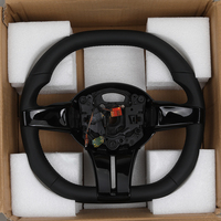 Volant sport M Sport en cuir pleine fleur à fond plat avec garniture noir piano, couleur de surpiqûre personnalisable, 100 % testé pour Z4 E85 E86
