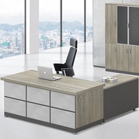 Nouveau mobilier de bureau en forme de L, table de directeur général au design moderne, table de direction en bois avec panneau de mélamine