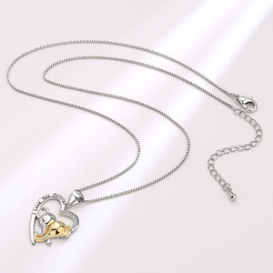 Ingrosso nuovo stile di vendita caldo <span class=keywords><strong>amore</strong></span> di lusso mamma e bambino fortunato doppio elefante ciondolo a cuore <span class=keywords><strong>d</strong></span>'argento collana da donna regalo madre - Product Image 4