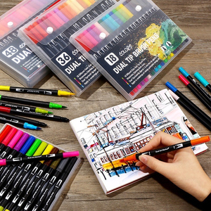 Marcadores de Arte de Doble Punta con <span class=keywords><strong>132</strong></span> Colores, Pincel de Acuarela, Rotulador de Punta Fina, para Manga, Comics, Dibujo, Pintura, Doble Cabeza - Product Image 4
