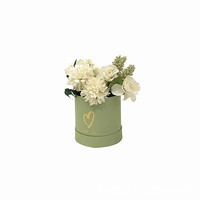 Makronenfarbene Einzelne Kleine Runde Umarmungs-Blumengeschenkbox aus Papier und Karton