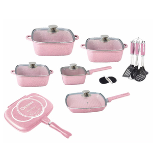 Ensemble d'<span class=keywords><strong>ustensiles</strong></span> <span class=keywords><strong>de</strong></span> cuisine, livraison gratuite, 21 pièces, revêtement marbre, granit, antiadhésif en aluminium, casseroles, offre spéciale - Product Image 1