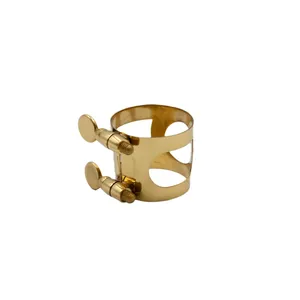 Saxfone Parts Accessoires <span class=keywords><strong>Ligature</strong></span> pour <span class=keywords><strong>saxophone</strong></span> soprano/<span class=keywords><strong>alto</strong></span>/ténor Vis d'embouchure de <span class=keywords><strong>saxophone</strong></span> en métal Ligatures plaquées or - Product Image 3