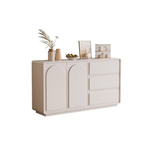 Cream Colored Solid Wood Sideboard Adjustable Storage <b>Unit</b> For Living Room <b>Bathroom</b> - Product Image 2