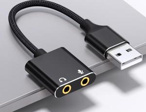 Adaptador de <span class=keywords><strong>audio</strong></span> USB de 15cm Tarjeta de sonido externa con conector para auriculares y micrófono de 3,5mm - Product Image 5