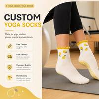 Chaussettes de yoga en coton tricoté respirant, anti-bactériennes, antidérapantes, avec grip, pour femmes, fitness, pilates, couleurs personnalisées, design automne, OEM
