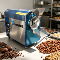 Torréfacteur de café électrique/à gaz Poweradd, machine de traitement du cacao et des noix, motorisé, en acier inoxydable, 220V 3.5kW, installation et nettoyage faciles