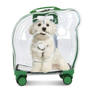 Luxe grande poussette pour animaux de compagnie chariot à roulettes fenêtres transparentes extérieur étui de <span class=keywords><strong>transport</strong></span> pour animaux de compagnie motif en plastique boîte pour animaux de compagnie fermeture à glissière - Product Image 1